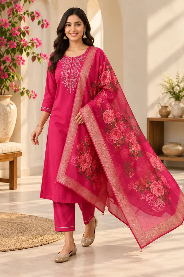 Pink_Rayon_Printed_Straight_Kurta_Set_For_Women