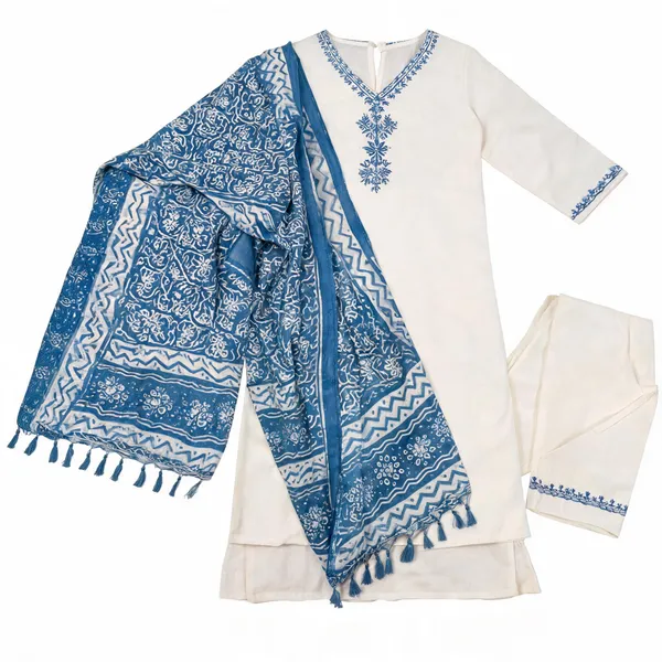 White_Rayon_Straight_Kurta_Set_With_Dupatta_For_Women