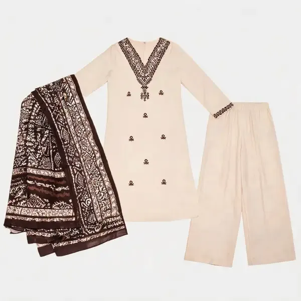 White_Rayon_Embroidered_Kurta_Set_For_Women