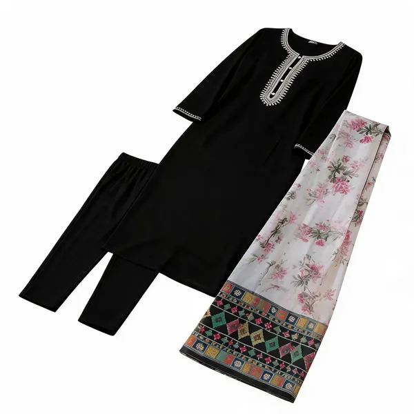 Black_Rayon_Straight_Fit_Embroidered_Kurta_Set_For_Women