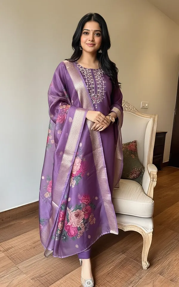 Purple_Rayon_Embroidered_Kurta_Set_For_Women