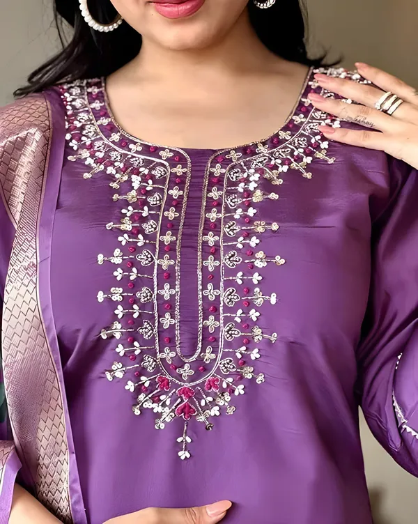 Purple_Rayon_Embroidered_Kurta_Set_For_Women