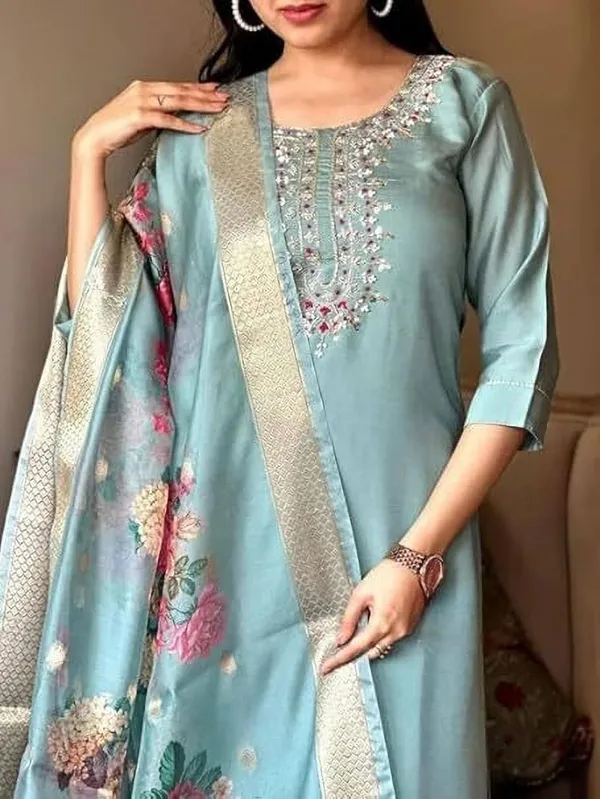 Light_Blue_Rayon_Embroidered_Kurta_Set_For_Women