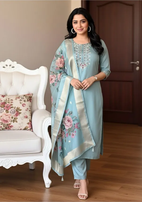Light_Blue_Rayon_Embroidered_Kurta_Set_For_Women