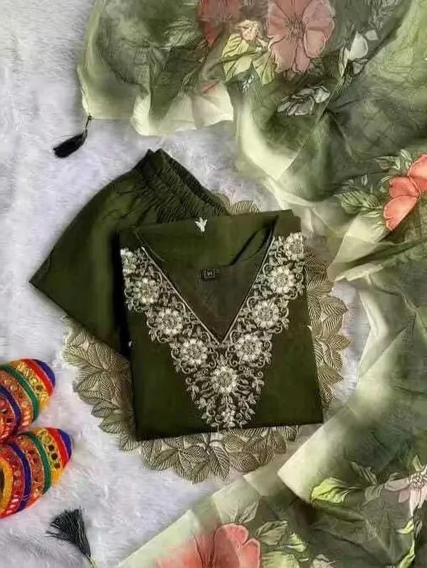Green_Rayon_Embroidered_Kurta_Salwar_Dupatta_Set_For_Women