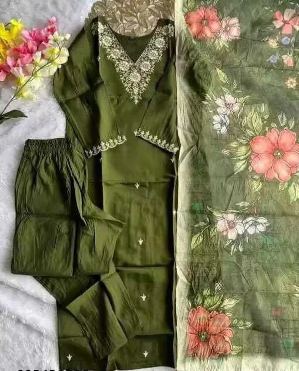 Green_Rayon_Embroidered_Kurta_Salwar_Dupatta_Set_For_Women