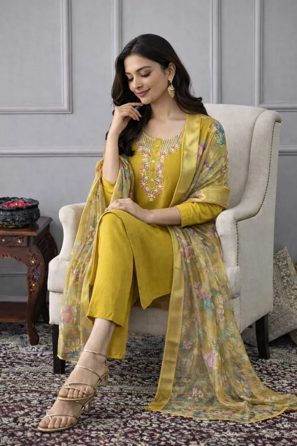 Yellow_Rayon_Embroidered_Kurta_Set_For_Women