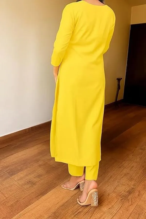 Yellow_Rayon_Embroidered_Kurta_Set_For_Women