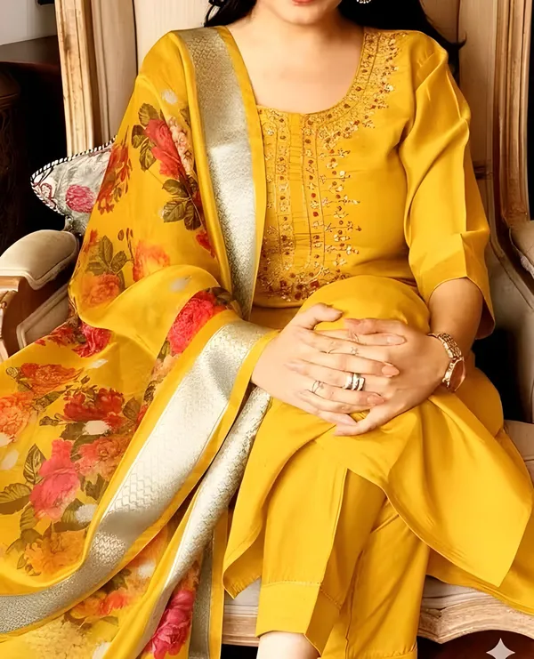 Yellow_Rayon_Embroidered_Kurta_Set_For_Women