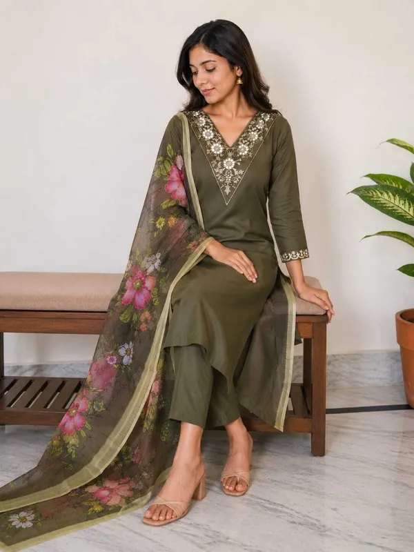 Green_Rayon_Embroidered_Kurta_Palazzo_Dupatta_Set_For_Women