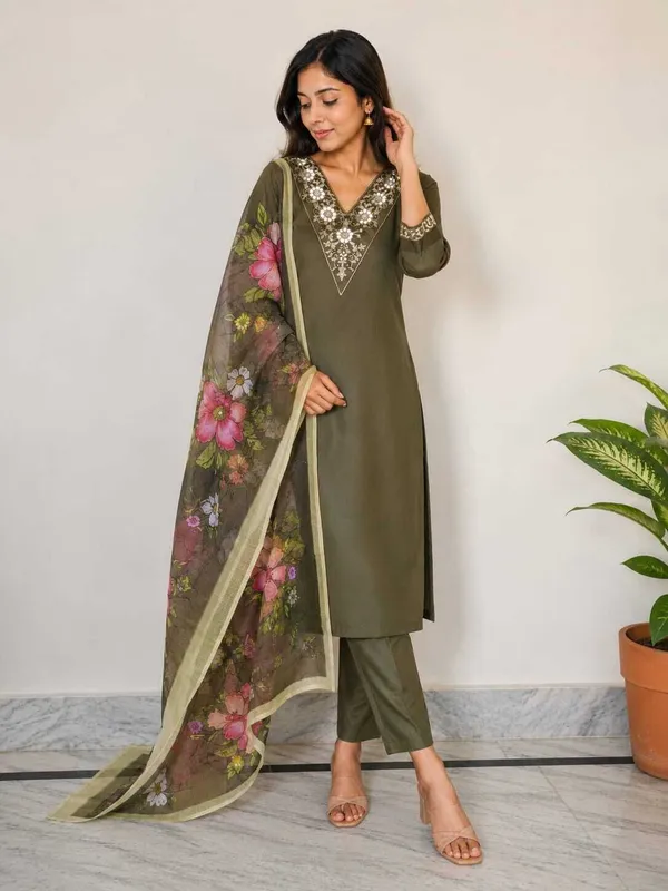 Green_Rayon_Embroidered_Kurta_Palazzo_Dupatta_Set_For_Women
