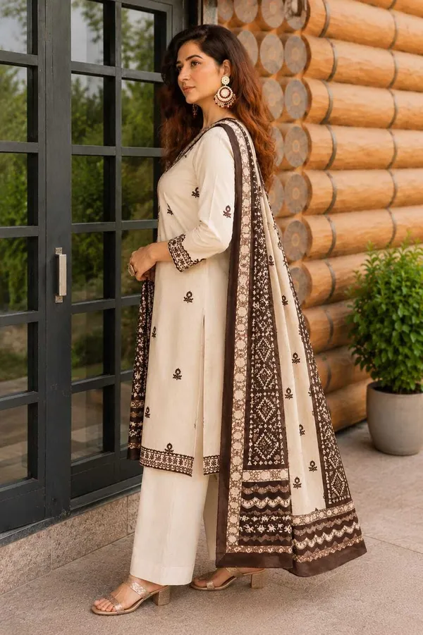 White_Rayon_Embroidered_Kurta_Set_For_Women