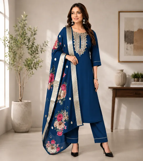 Blue_Rayon_Straight_Kurta_Set_For_Women