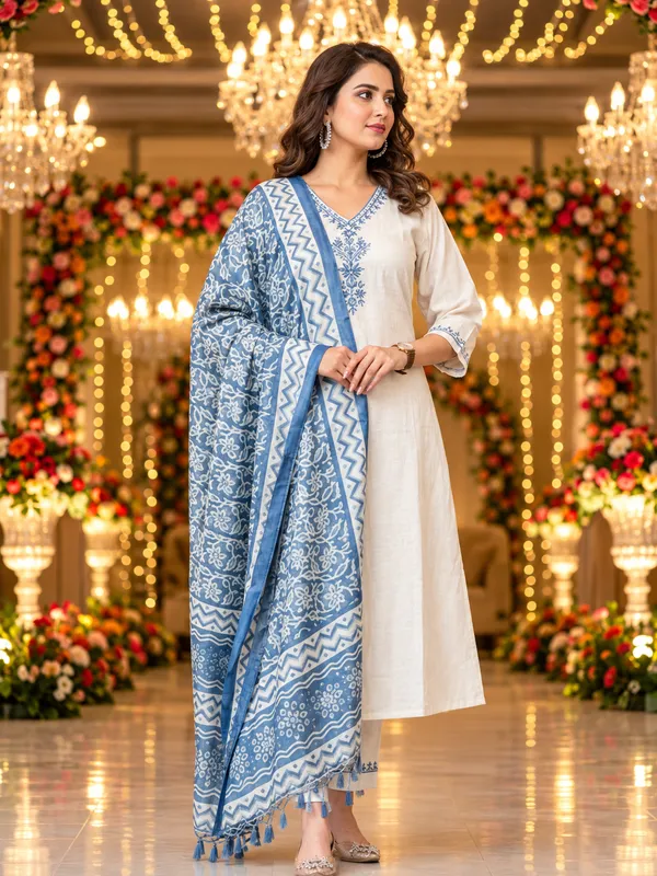 White_Rayon_Straight_Kurta_Set_With_Dupatta_For_Women