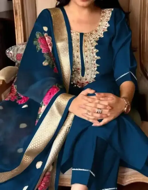 Blue_Rayon_Straight_Kurta_Set_For_Women