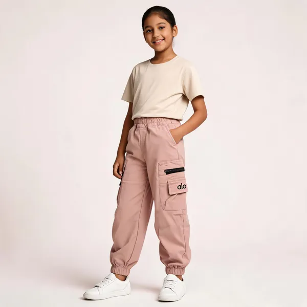 Peach_Cotton_Blend_Jogger_Cargo_Pants_For_Kids