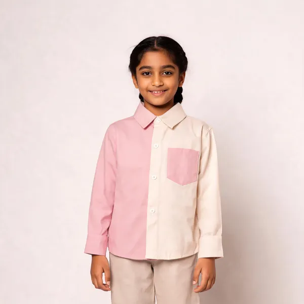 Pink_And_Cream_Cotton_Color_Block_Shirt_For_Toddlers