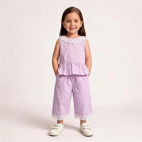 Lavender_Sleeveless_Peplum_Top_And_Pants_Set_For_Girls