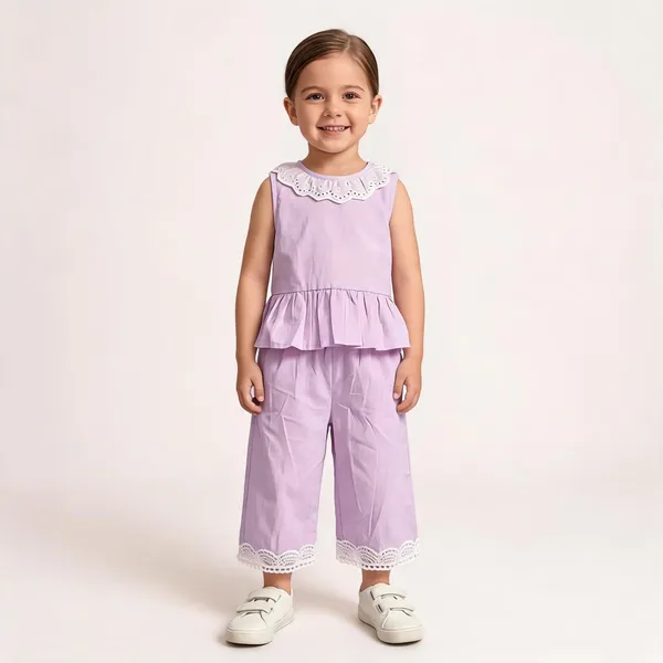 Lavender_Sleeveless_Peplum_Top_And_Pants_Set_For_Girls