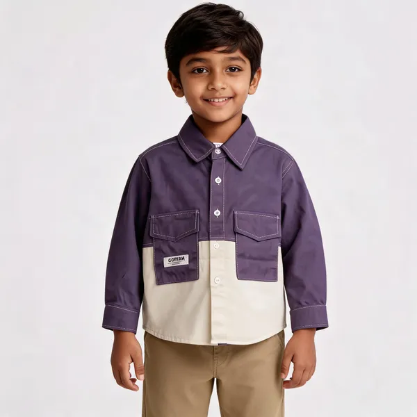 Purple_And_Cream_Cotton_Twill_Casual_Shirt_For_Boys