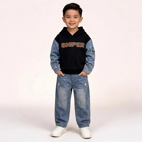 Black_Denim_Sleeve_Hoodie_And_Jeans_Set_For_Boys