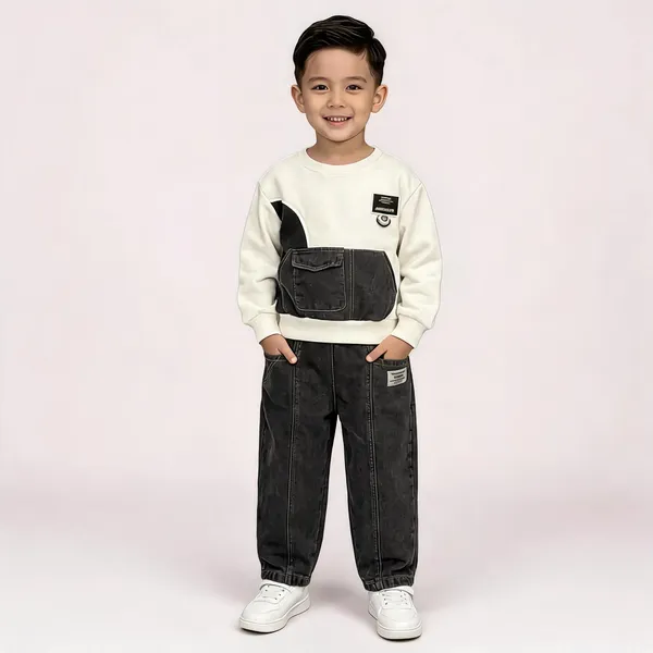 Black_And_White_Casual_Tracksuit_Set_For_Boys
