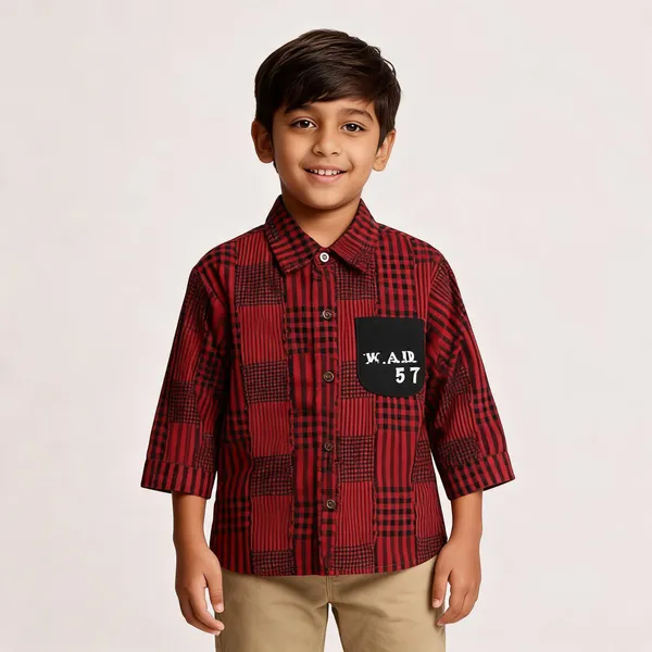 Red_Cotton_Twill_Casual_Shirt_For_Boys