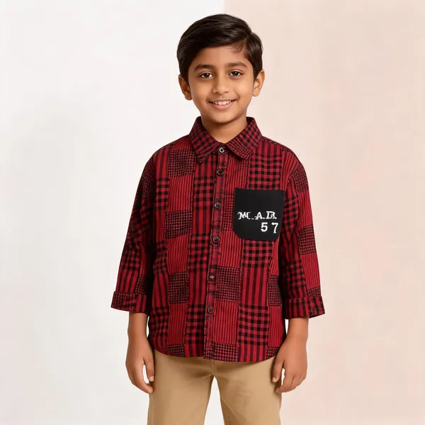 Red_Cotton_Twill_Casual_Shirt_For_Boys