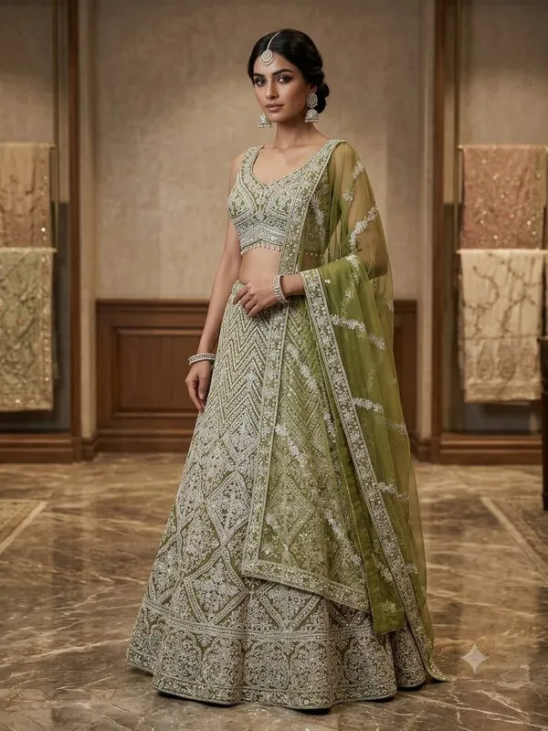 Green_Net_Lehenga_For_Women