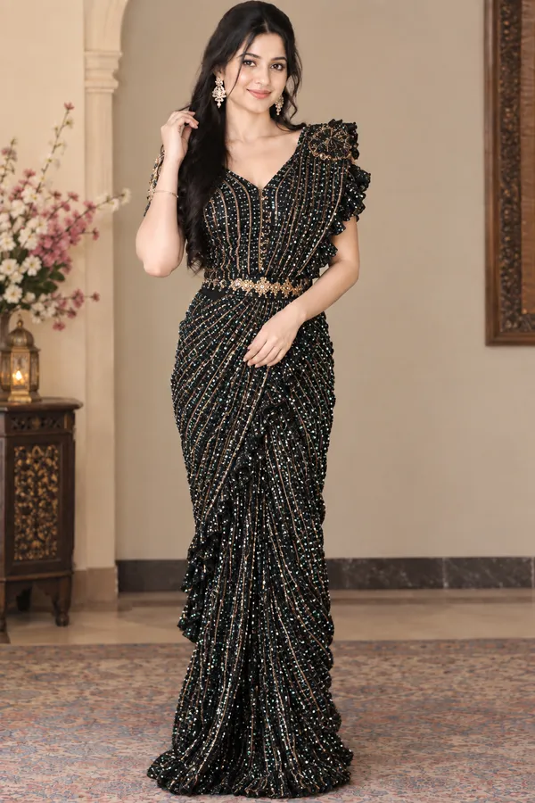Black_Silk_Crush_Ready_To_Wear_Saree_For_Women