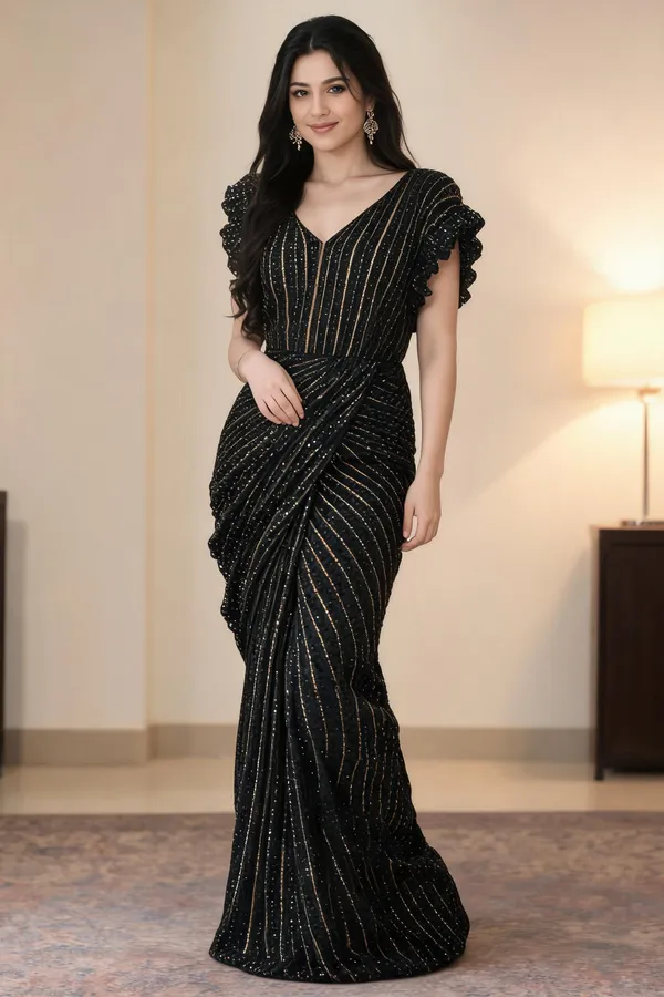 Black_Silk_Crush_Ready_To_Wear_Saree_For_Women