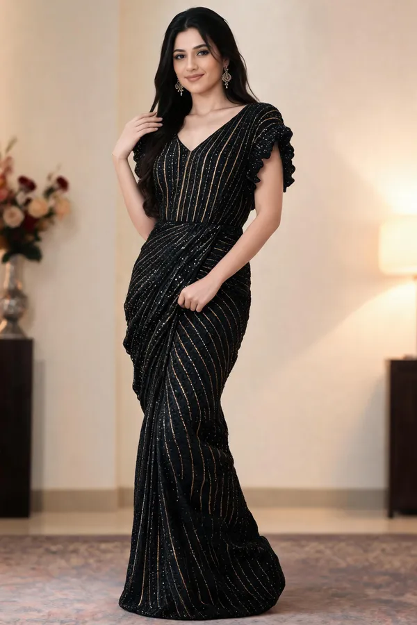 Black_Silk_Crush_Ready_To_Wear_Saree_For_Women