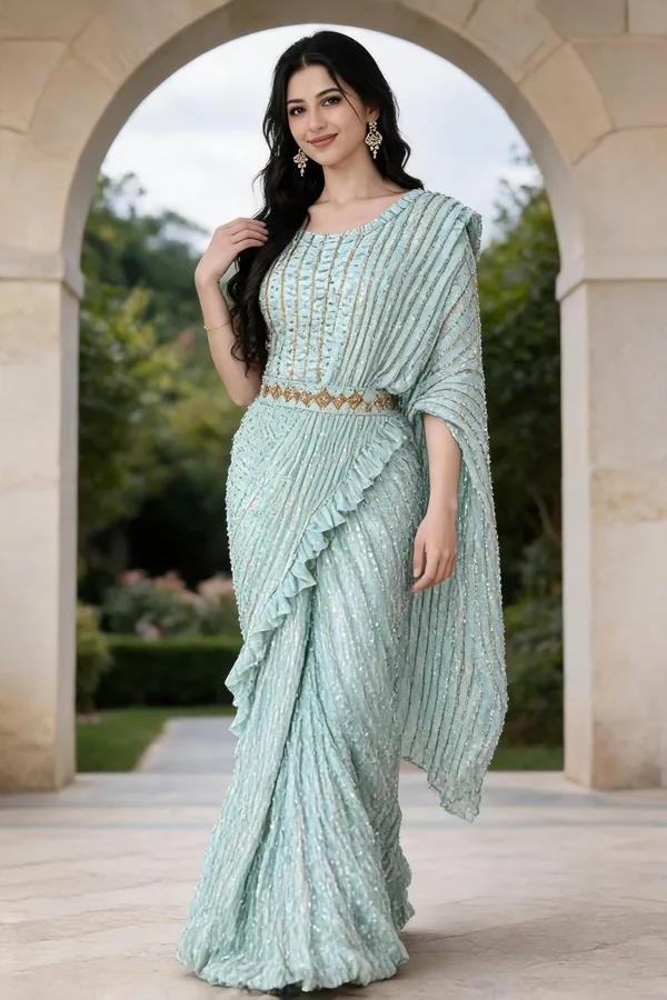 Blue_Silk_Crush_Ready_To_Wear_Saree_For_Women