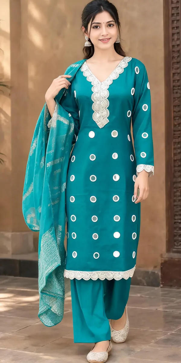 Blue_Vertical_Cotton_A-Line_Kurti_Palazzo_Dupatta_Set_For_Women