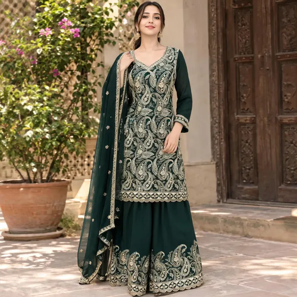 Green_Georgette_Kurti_Palazzo_Set_For_Women