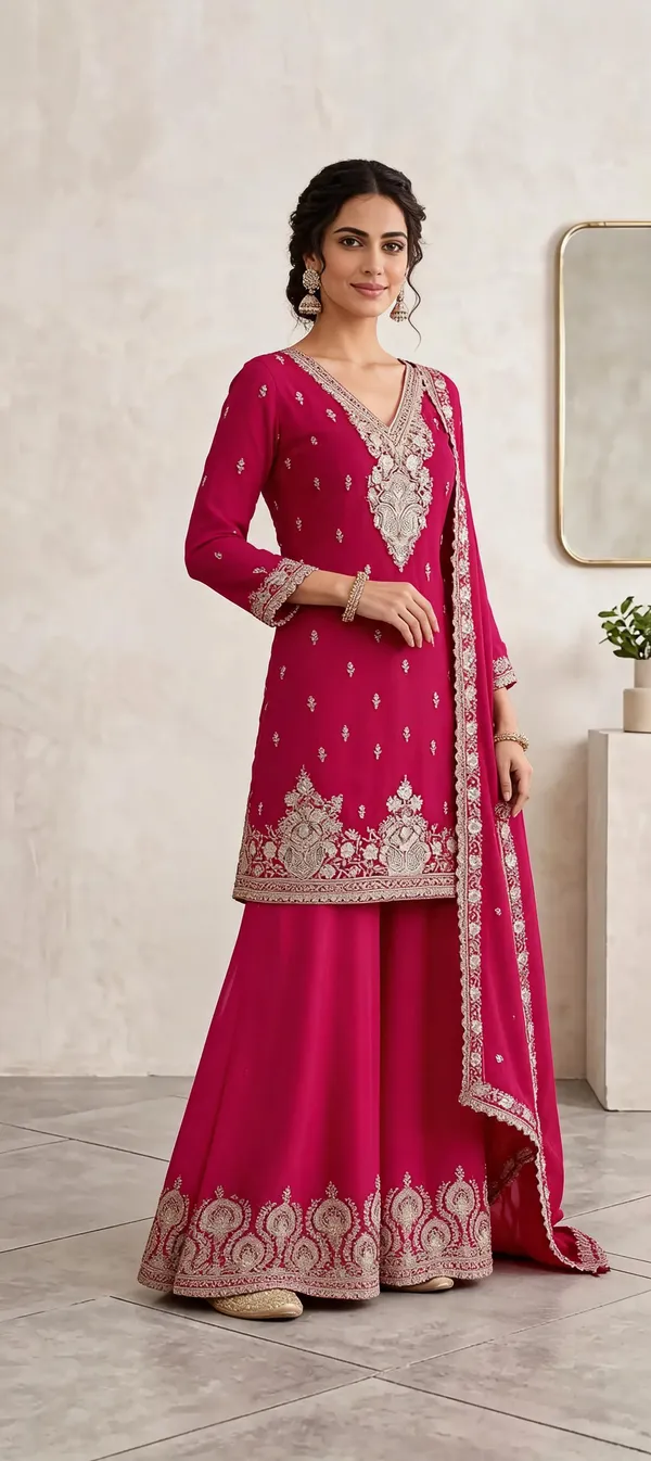 Pink_Georgette_Kurti_Palazzo_Set_For_Women