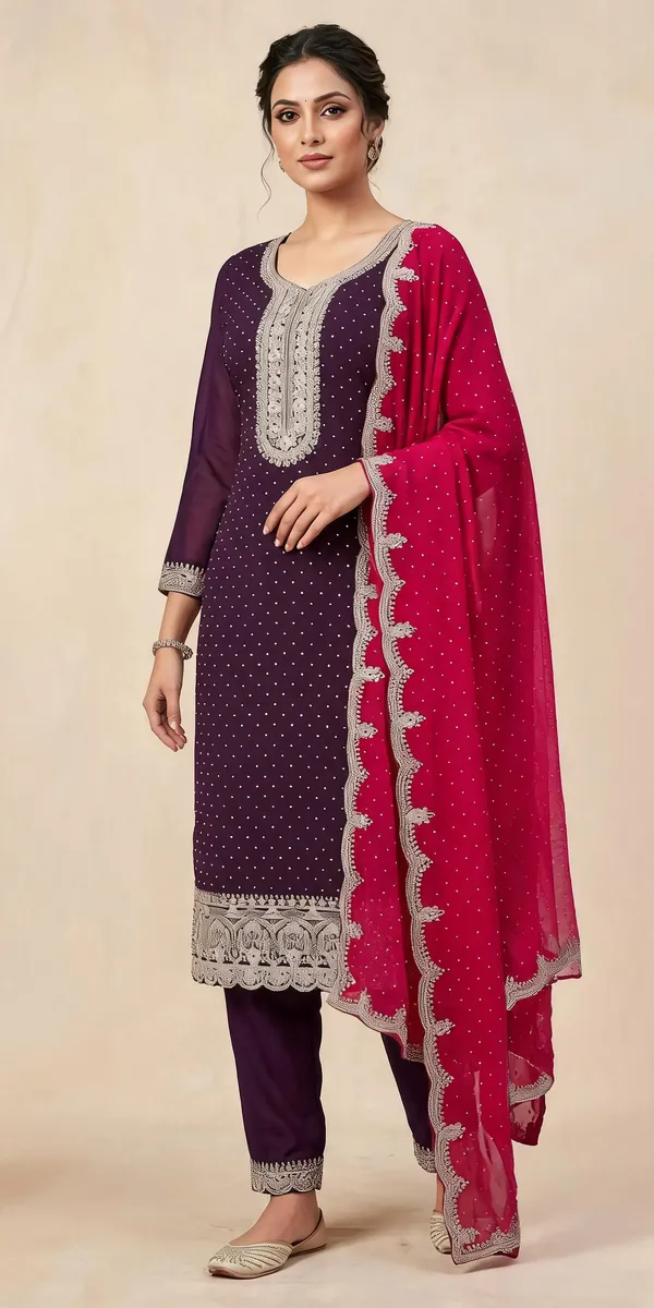 Purple_Rangoli_Kurti_Pant_Set_For_Women