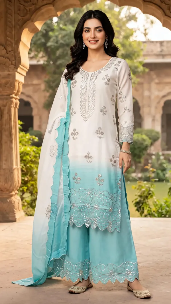 Blue_Georgette_Kurti_Palazzo_Set_For_Women
