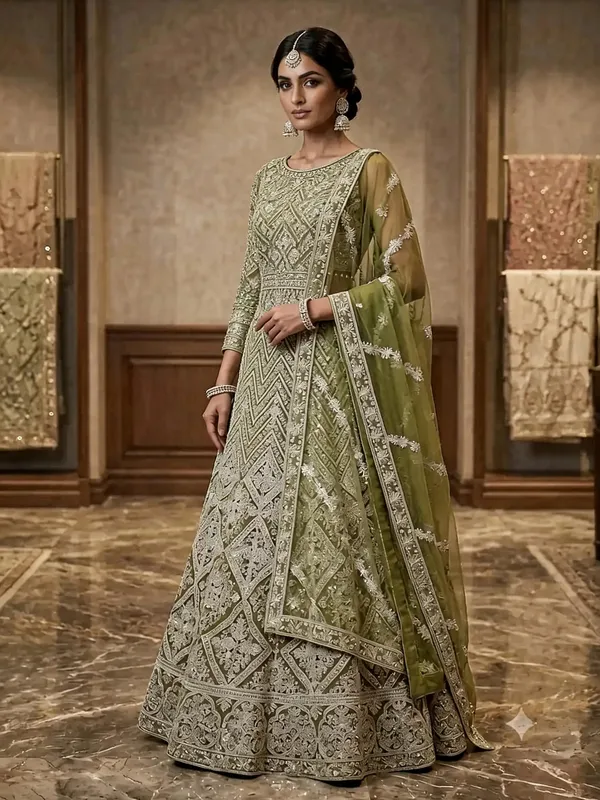 Green_Net_Lehenga_For_Women