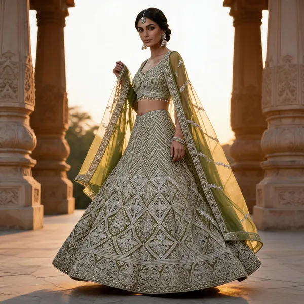 Green_Net_Lehenga_For_Women