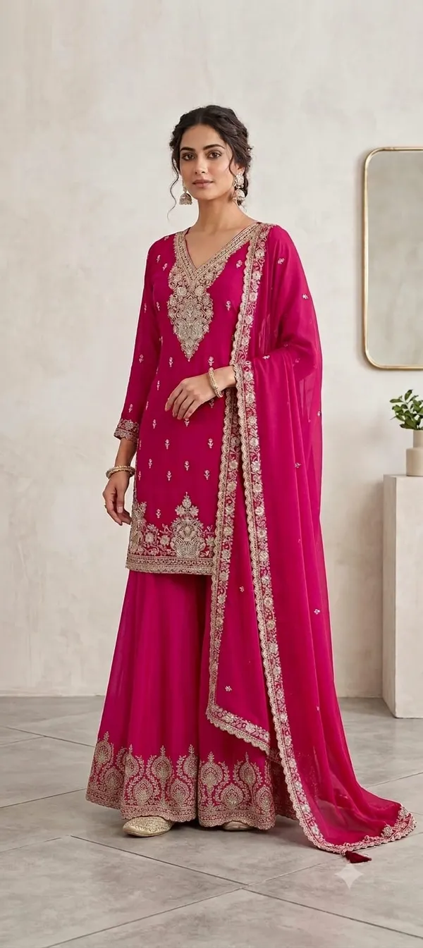Pink_Georgette_Kurti_Palazzo_Set_For_Women