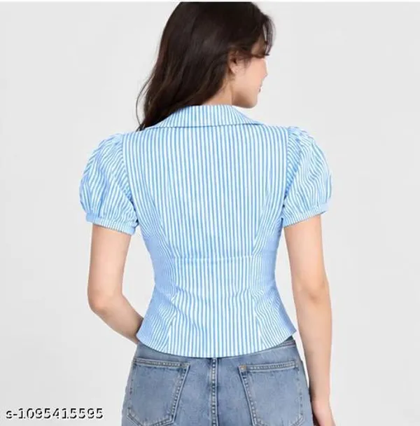 Blue_Striped_Fitted_Top_for_Women