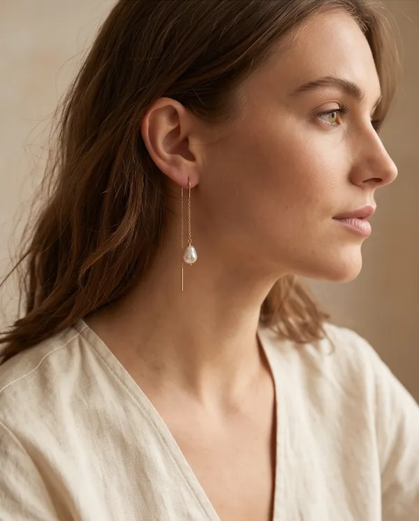 Gold_Metal_Pearl_Drop_Chain_Earrings_For_Women