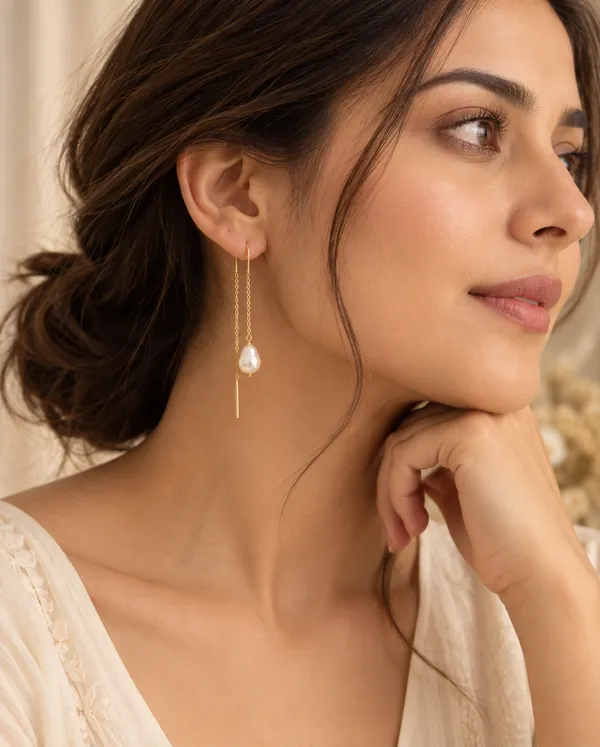 Gold_Metal_Pearl_Drop_Chain_Earrings_For_Women