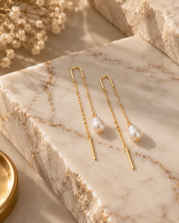 Gold_Metal_Pearl_Drop_Chain_Earrings_For_Women
