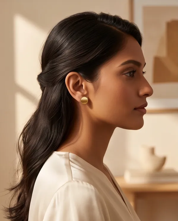 Gold_Metal_Round_Two-Tone_Stud_Earrings_For_Women