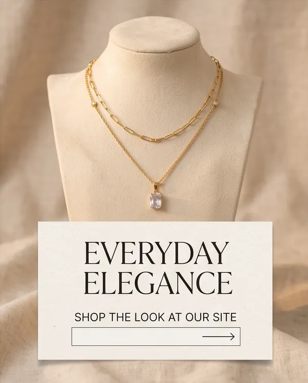 Gold_Metal_Layered_Crystal_Rectangular_Pendant_Necklace_For_Women