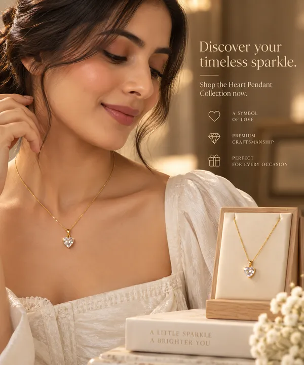 Gold_Metal_Faceted_Heart_Pendant_Necklace_For_Women