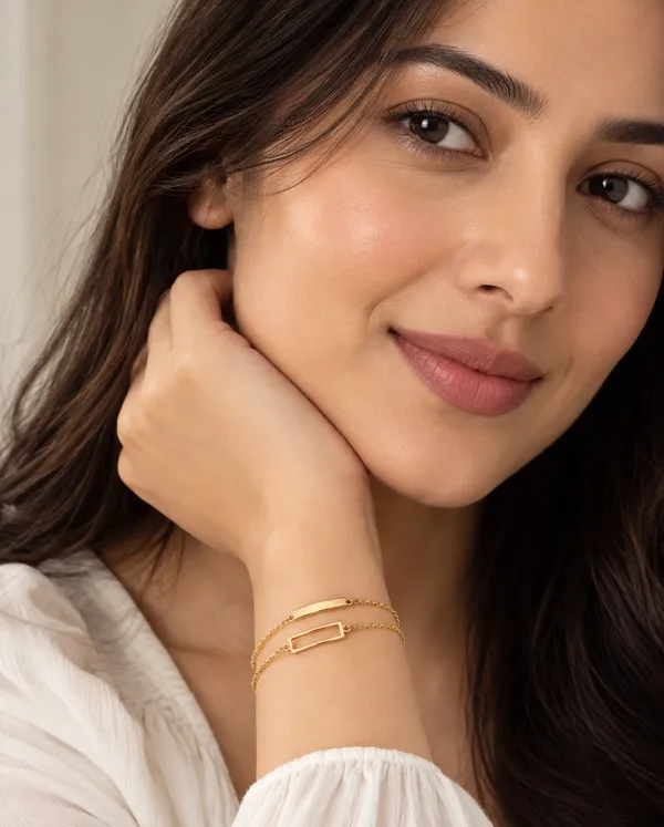 Gold_Metal_Double_Chain_Bar_Bracelet_For_Women
