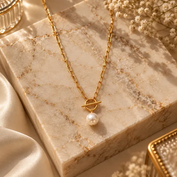 Gold_Metal_Toggle_Closure_Pearl_Pendant_Necklace_For_Women
